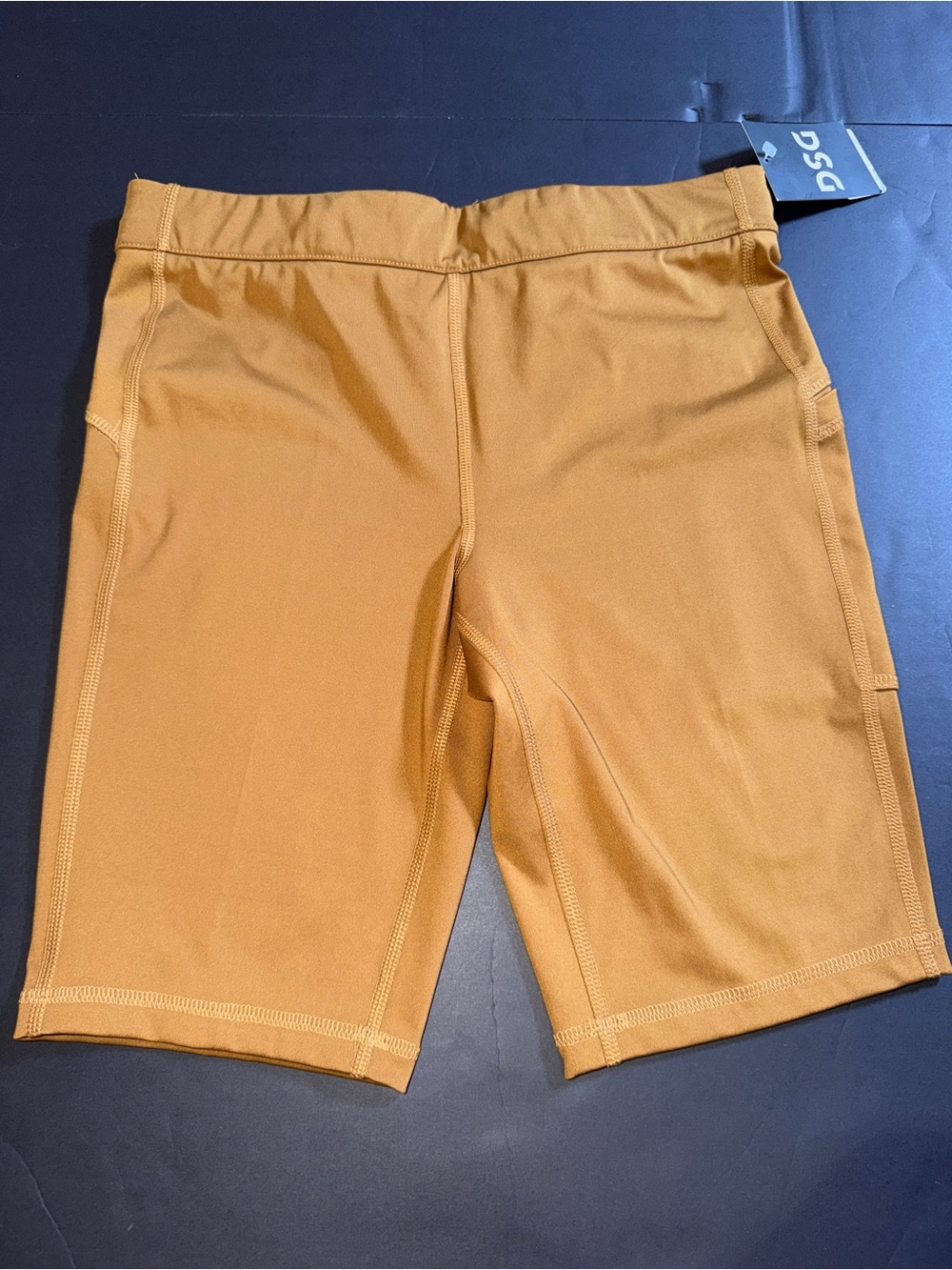 DSG Small Women's High-Rise Mustard Brown Bike Shorts